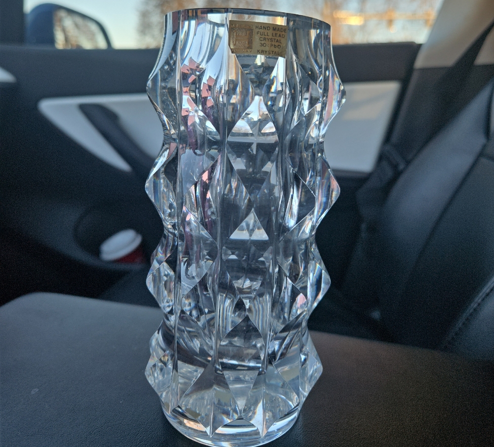 Hadeland Norway Diamant Crystal Willy Johansson Vase